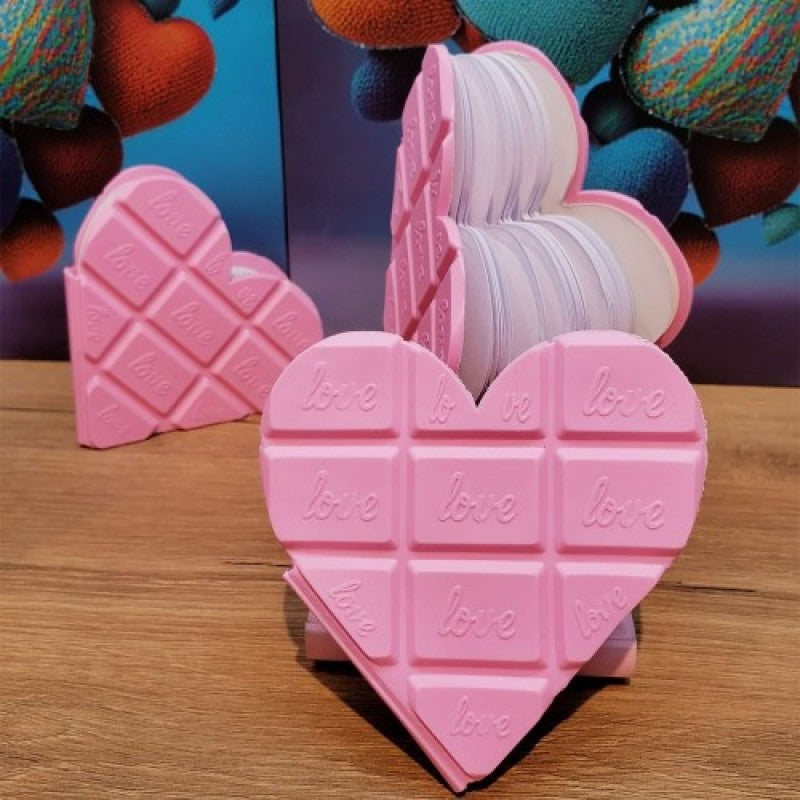 Pembe Kalp Çikolata Not Defteri